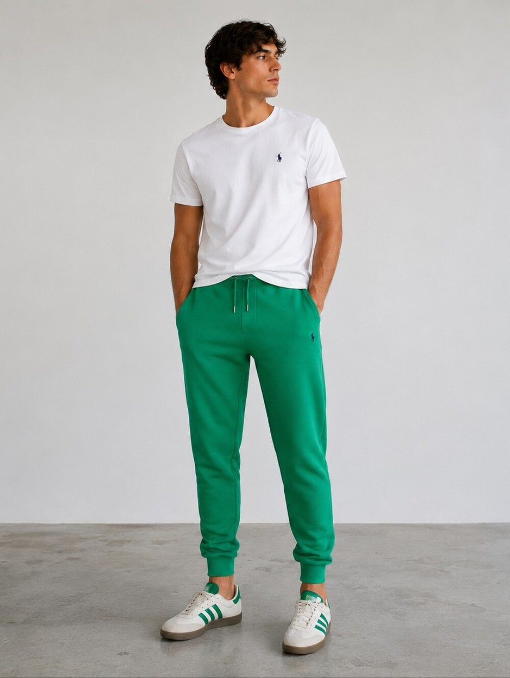 POLO RALPH LAUREN GREEN FLEECE JOGGER SWEATPANTS MEN'S L
